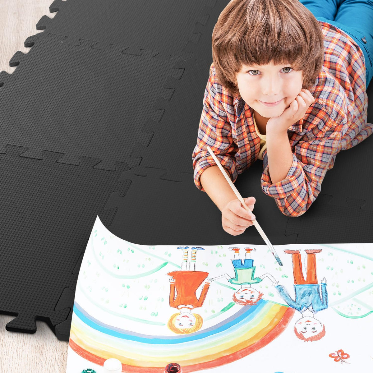 kidoola Foam Baby Play Mat (29x29cm) – Thick & Soft EVA Foam Interlocking Floor Tile Matting for Children – Large Multi Colour, Safe & Comfortable 7mm Thick Play Flooring (9pc)
