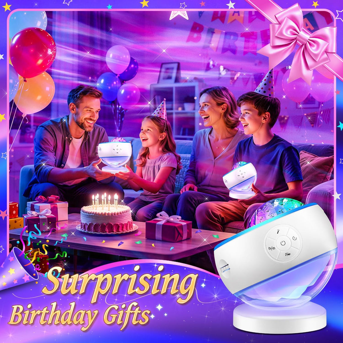 OneFire Galaxy Projector 16 Color Teenage Girl Gifts 5 Films Star Projector
