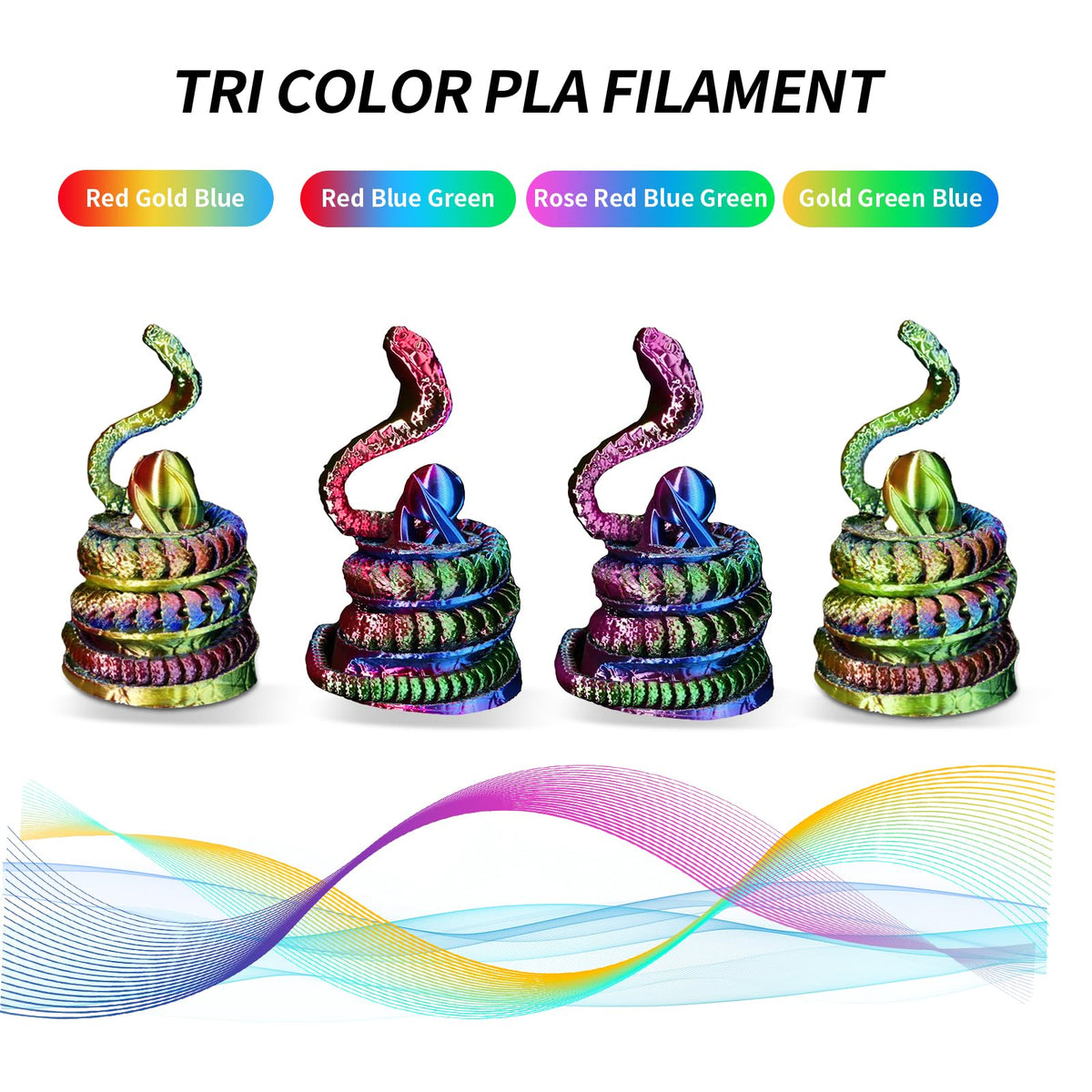 YOUSU 3D Printer Filament Bundle,Glow in The Dark Filament Multicolor,PLA Filament 1.75 mm,Green, Blue,Purple and Rainbow Accuracy +/- 0.03 mm,250g X 4 Pack