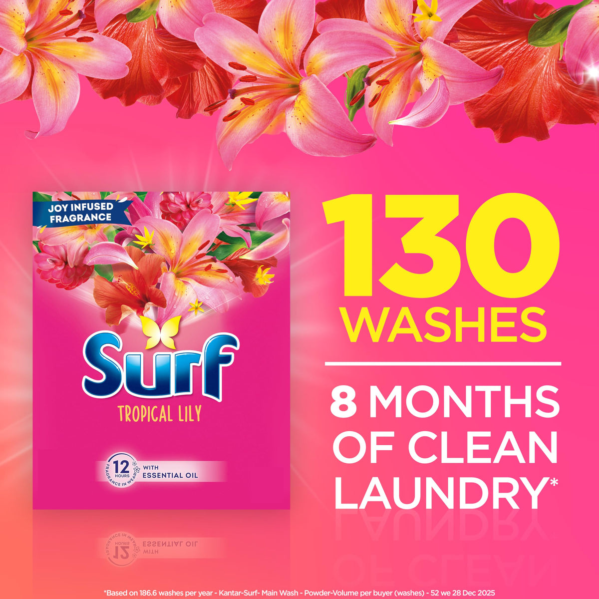 Surf Tropical Lily Detergent Washing Powder 125 Washes (6.25kg)