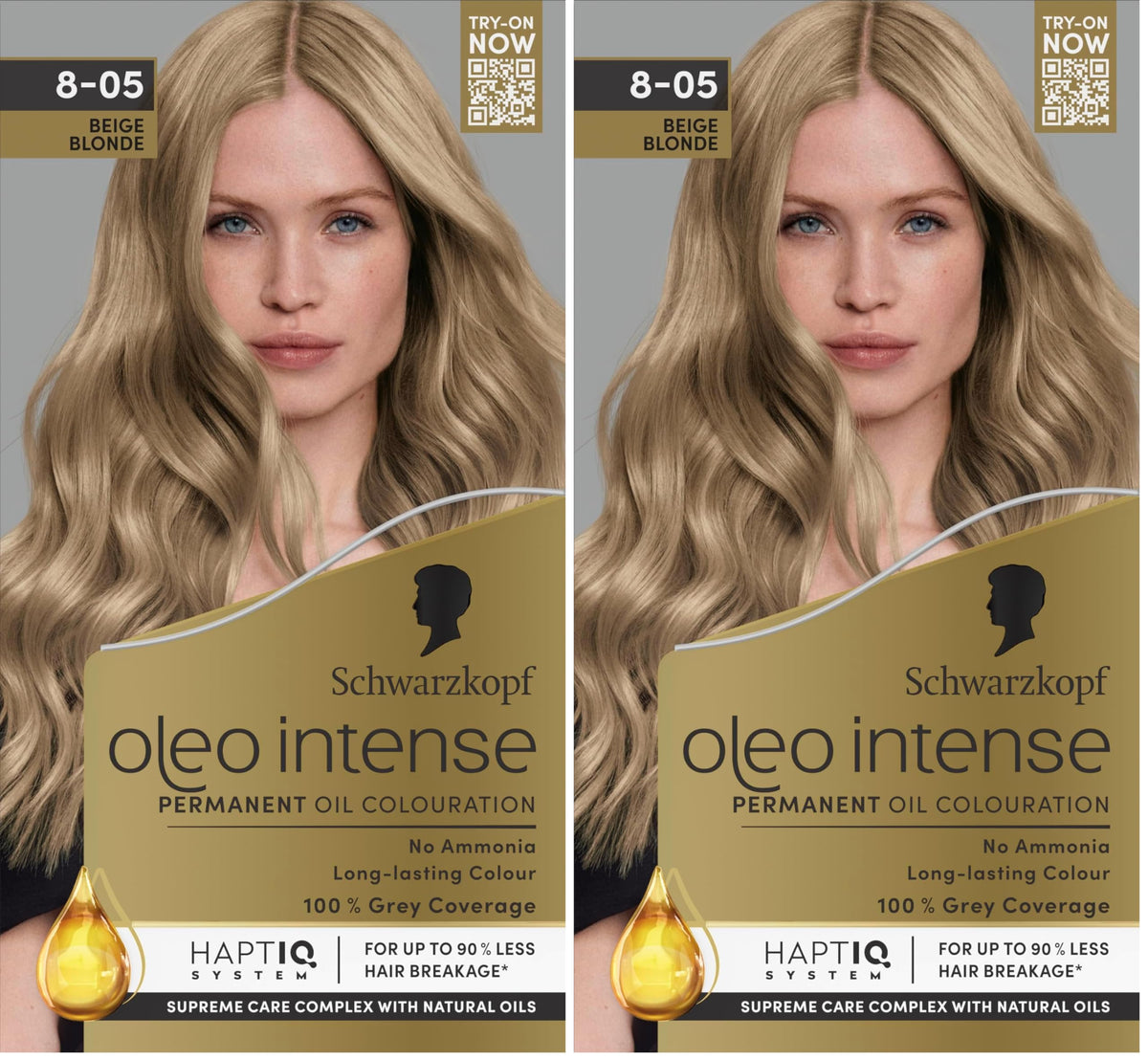 Schwarzkopf Oleo Intense Permanent Hair Colour 4-60 Gold Brown | Ammonia Free Oil Hair Dye | 100% Grey Coverage | Long-Lasting Rich Colour | With HaptIQ System & Caring Oil Mask (Pack of 2)