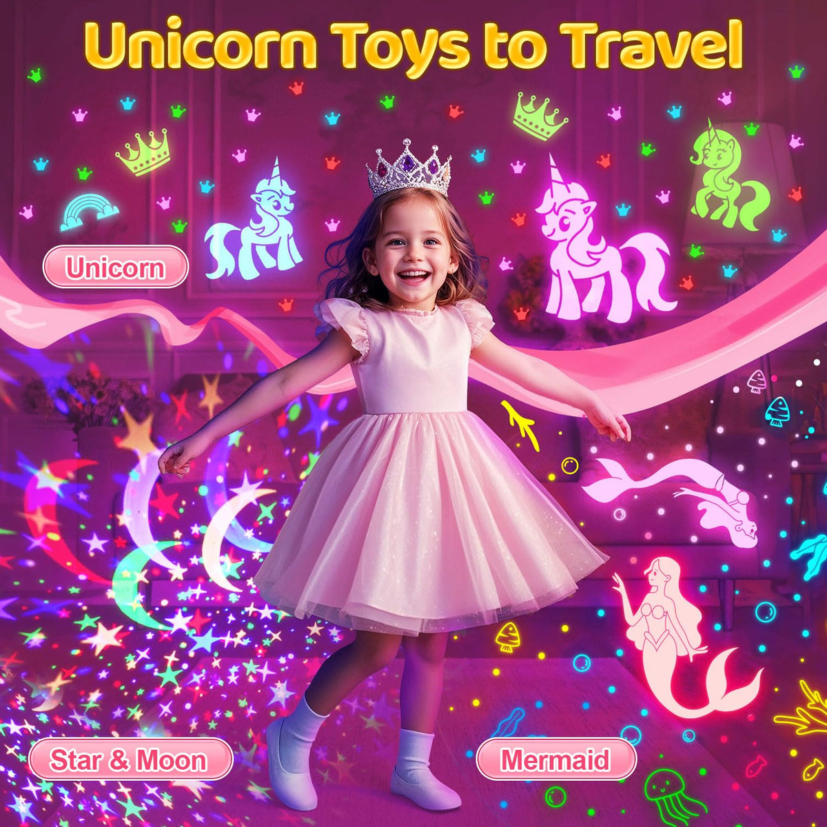 Night Light Projector 93 Lighting Mode,Baby Toys Gift Dimmable+Timer+Remote