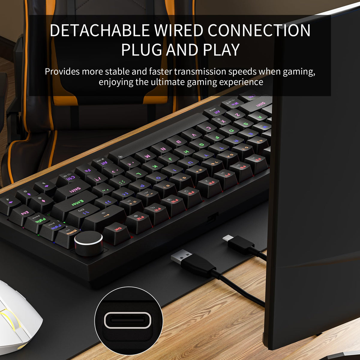 NEWMEN GM326 Mechanical Keyboard,Wired Gaming Keyboard,75% Percent Keyboard
