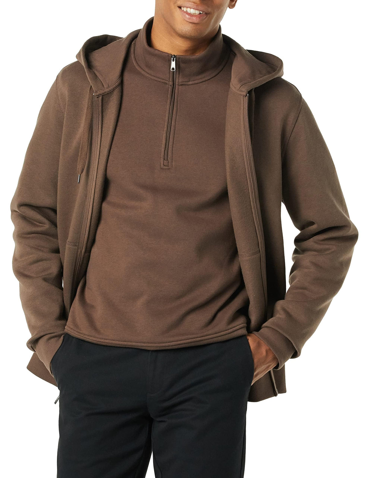 Amazon Essentials Men's Full-Zip Fleece Hoodie Sweatshirt (Available in Big & Tall)