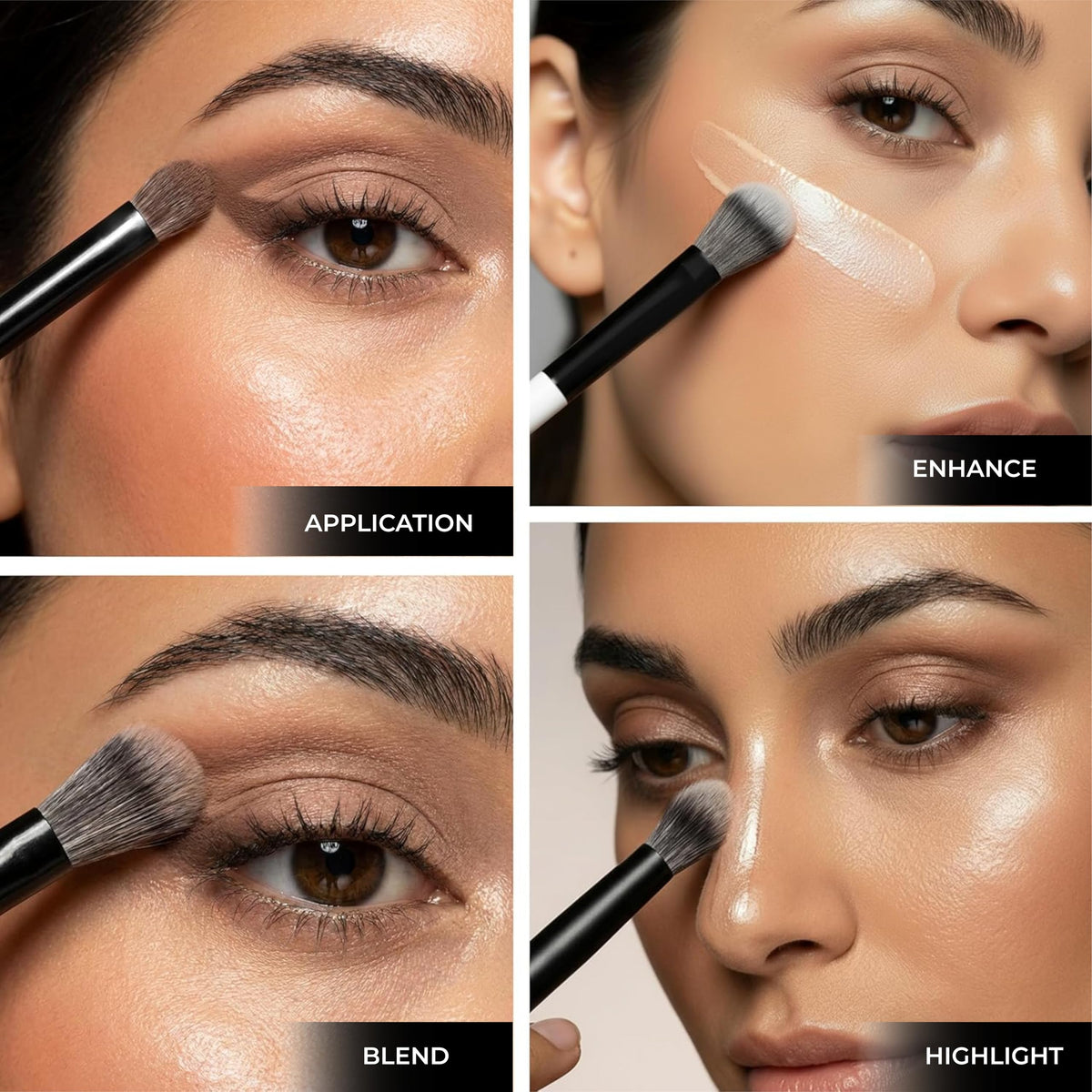 Make Up Brush Foundation Kabuki Flat Top, Perfect For Blending Liquid Cream