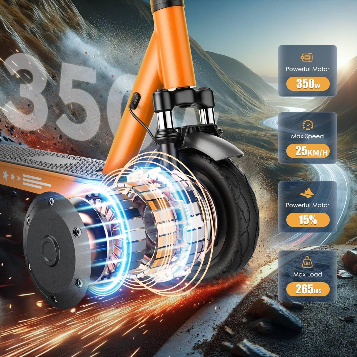 Zephyride V8 Electric Scooter — 350W, 25 km/h, 28-35 km Range, Smart App | UL-2272 Certified