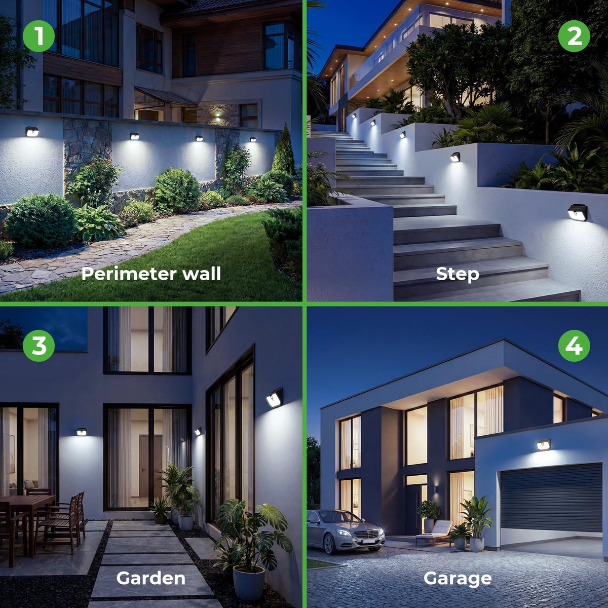 nipify Solar Lights,Upgraded 3000K Warm Solar Garden Lights,3 Modes Motion Sensor and IP65 Waterproof Solar Lights Outdoor Garden for Outside Shed Driveway Backyard Garage Walkway Wall Fences