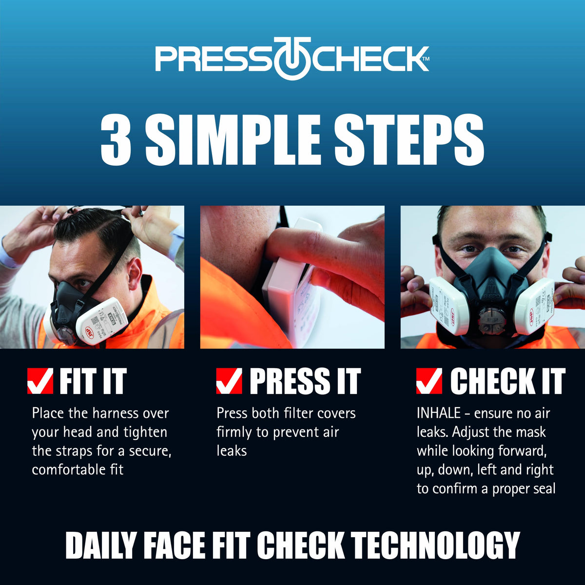 JSP FORCE 8 Half Mask Reusable Respirator with PressToCheck P3 Filters