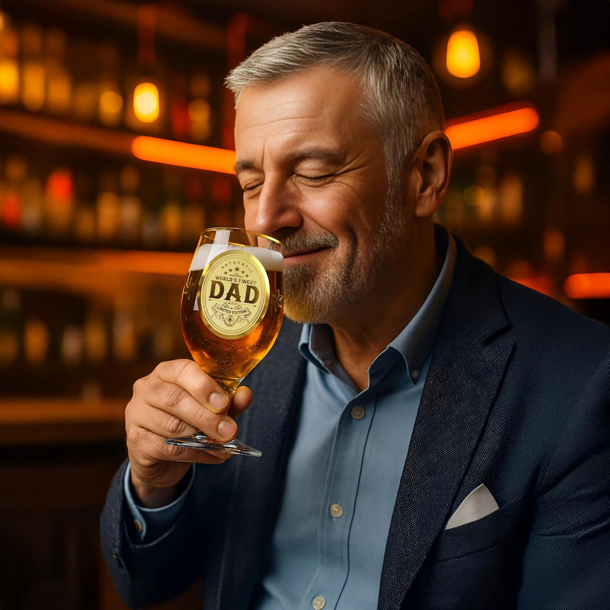 Crownly Crystal® Gold Birthday Gifts: Dad's Beer Glasses