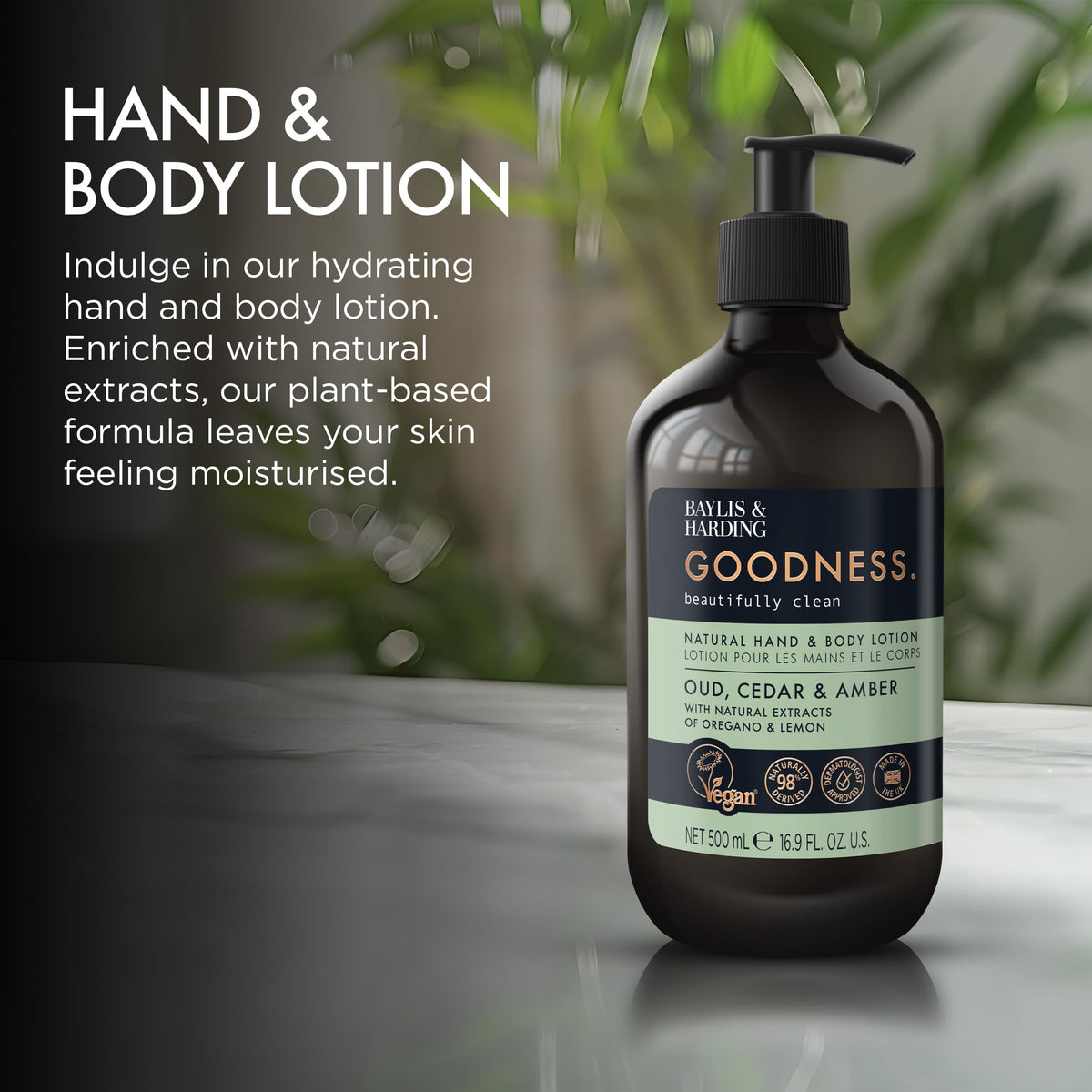 Baylis & Harding Goodness Natural Body Wash 500ml 3 pack
