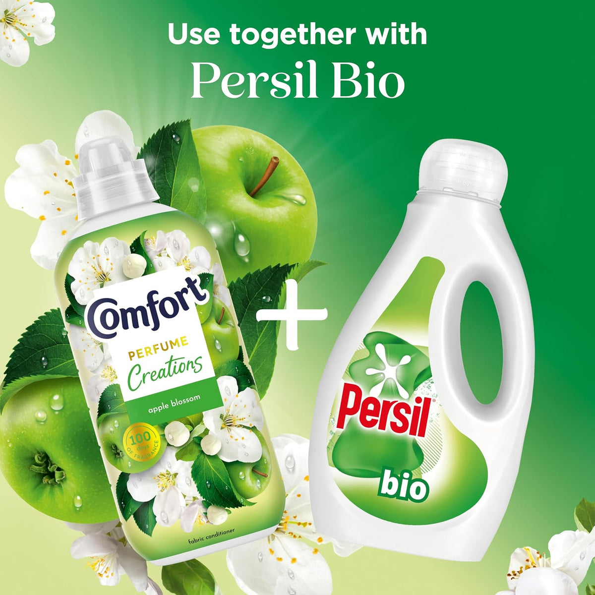 Comfort Perfume Creations Apple Blossom Fabric Conditioner Softener with Motion-Activated Fragrance Technology 100 Days of Freshness 48 washes (1.44 L)