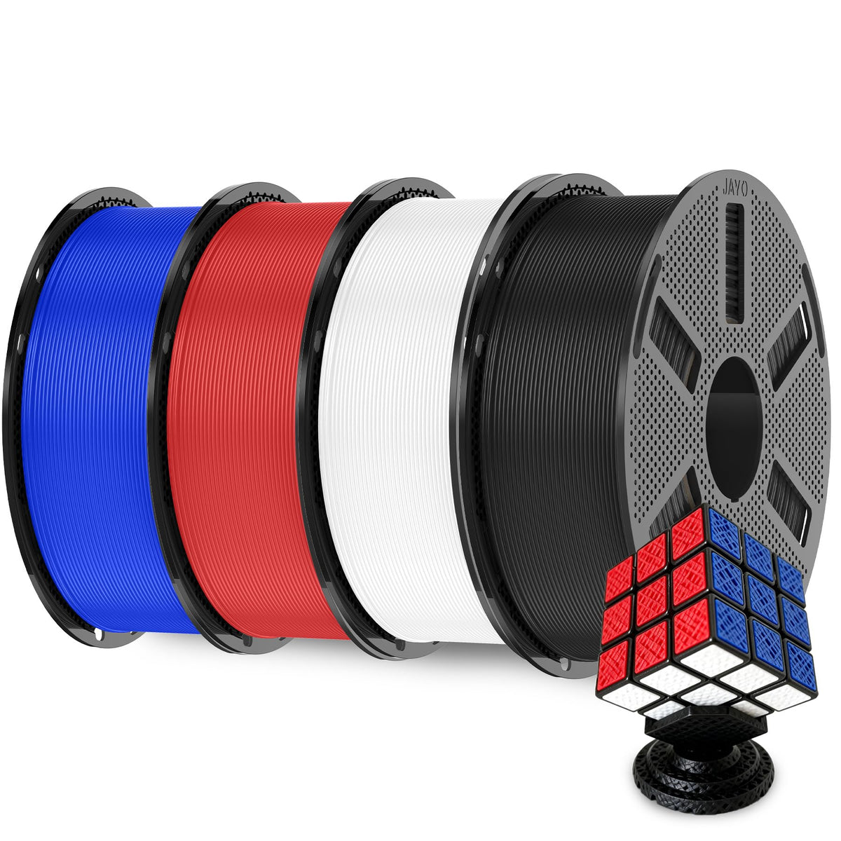 JAYO PLA+ 3D Printing Filament 1.75 mm, 1.1KG (2.4lbs) Spool Black