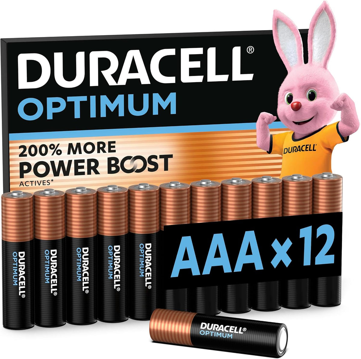 DURACELL Optimum AAA Alkaline Batteries (12 Pack) 1.5V, LR03