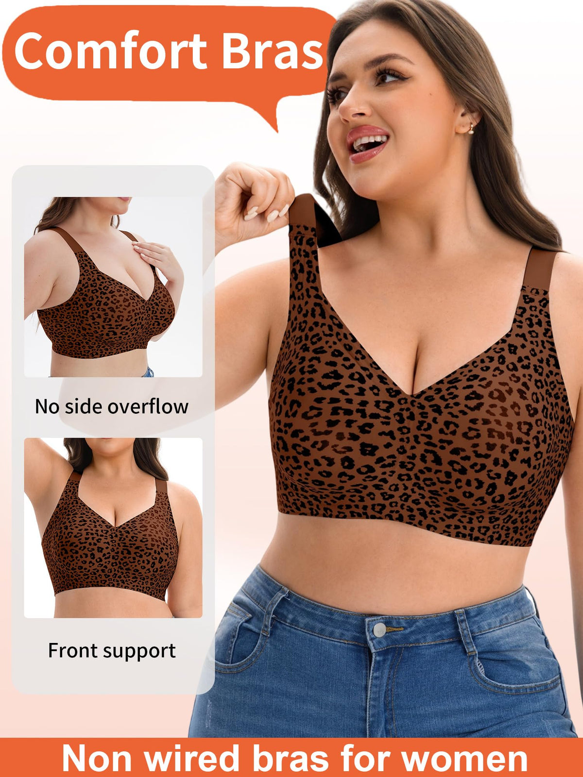 HOWIN Jelly Bras for Women Non Wired Seamless Gel Plus Size Push Up Bras