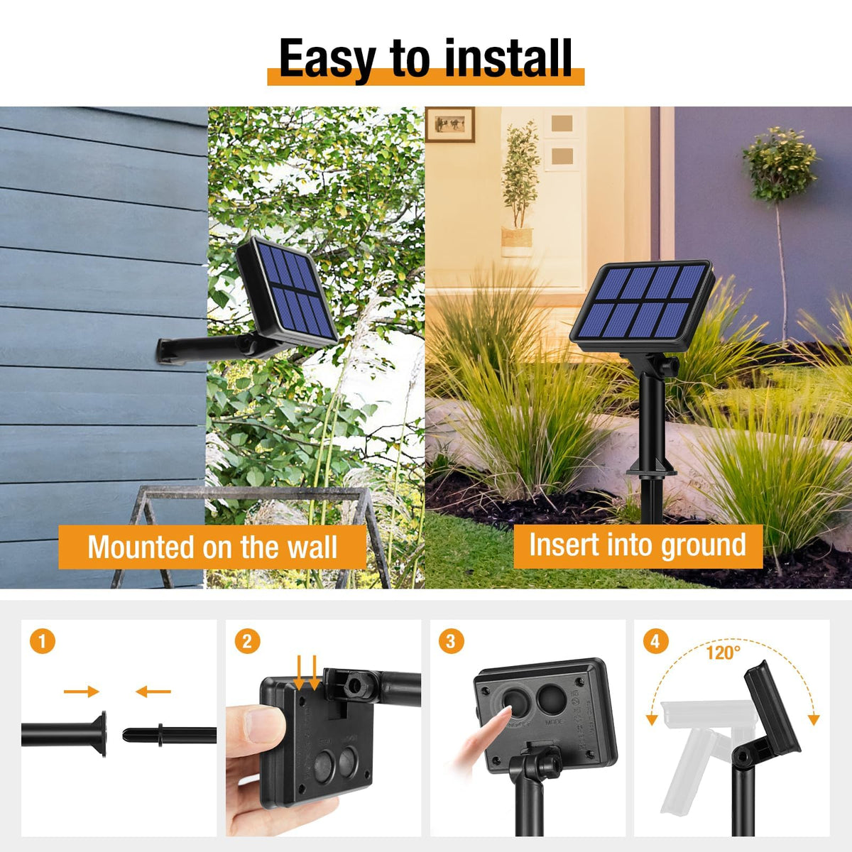 btfarm 2 Pack Solar String Lights Outdoor Garden, 15M/50FT 150 LED