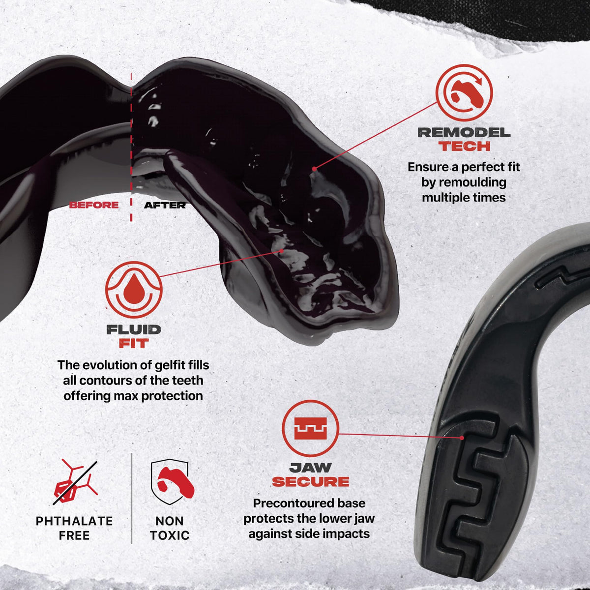 SAFEJAWZ Mouth Guard, Slim Fit Gum Shield for Adult & Junior with Case