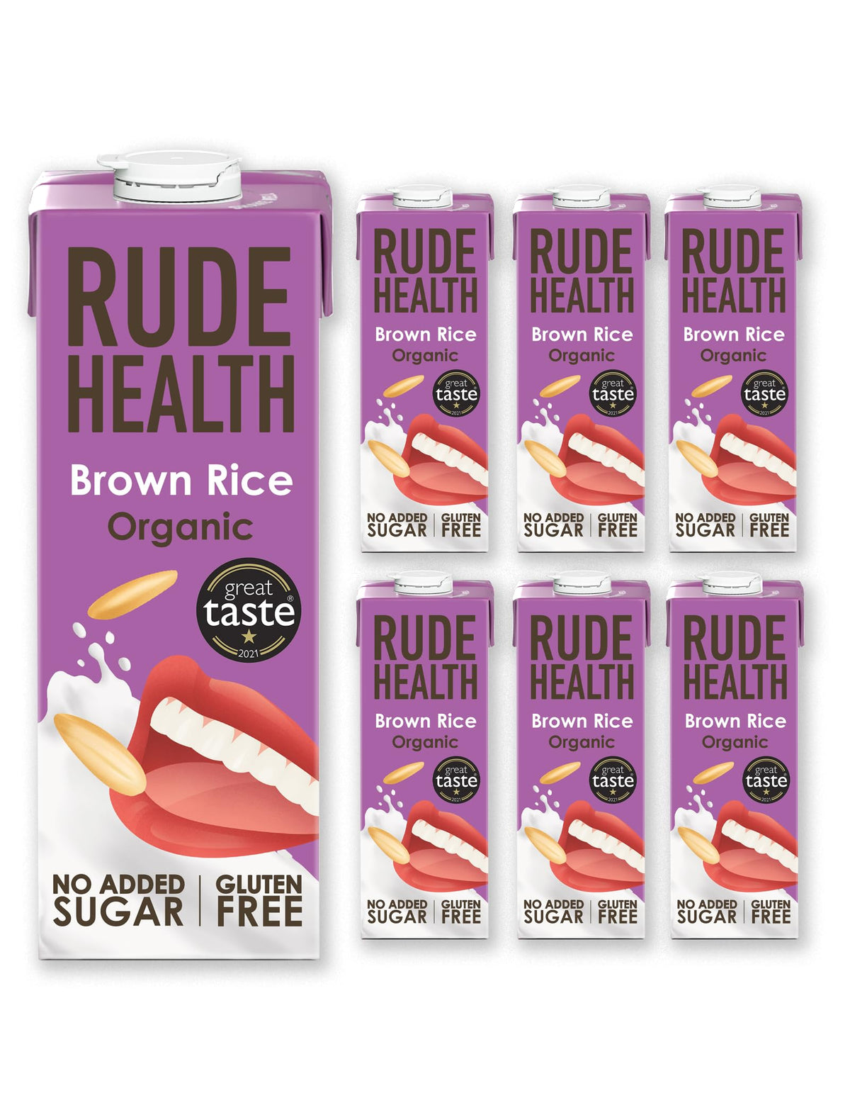 Rude Health 6 x 1 Litre Organic Oat Dairy-Alt Milk, 100% Natural Organic Drink, Lactose Free, Dairy Free & Gluten-Free, No Added Sugar, Award-Winning, Healthy & Vegan, 100% Recyclable Packaging