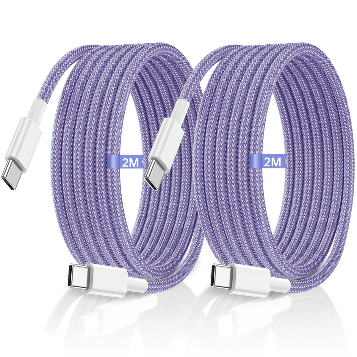 USB C to USB C Charger Cable, 2M 60W Type C Cable Lead Fast Charging, Phone Charger USB C iPhone Cable for Apple iPhone 18 17 16 Series MacBook iPad Pro/Air Samsung Galaxy S26/S25 Google Pixel 2Pack