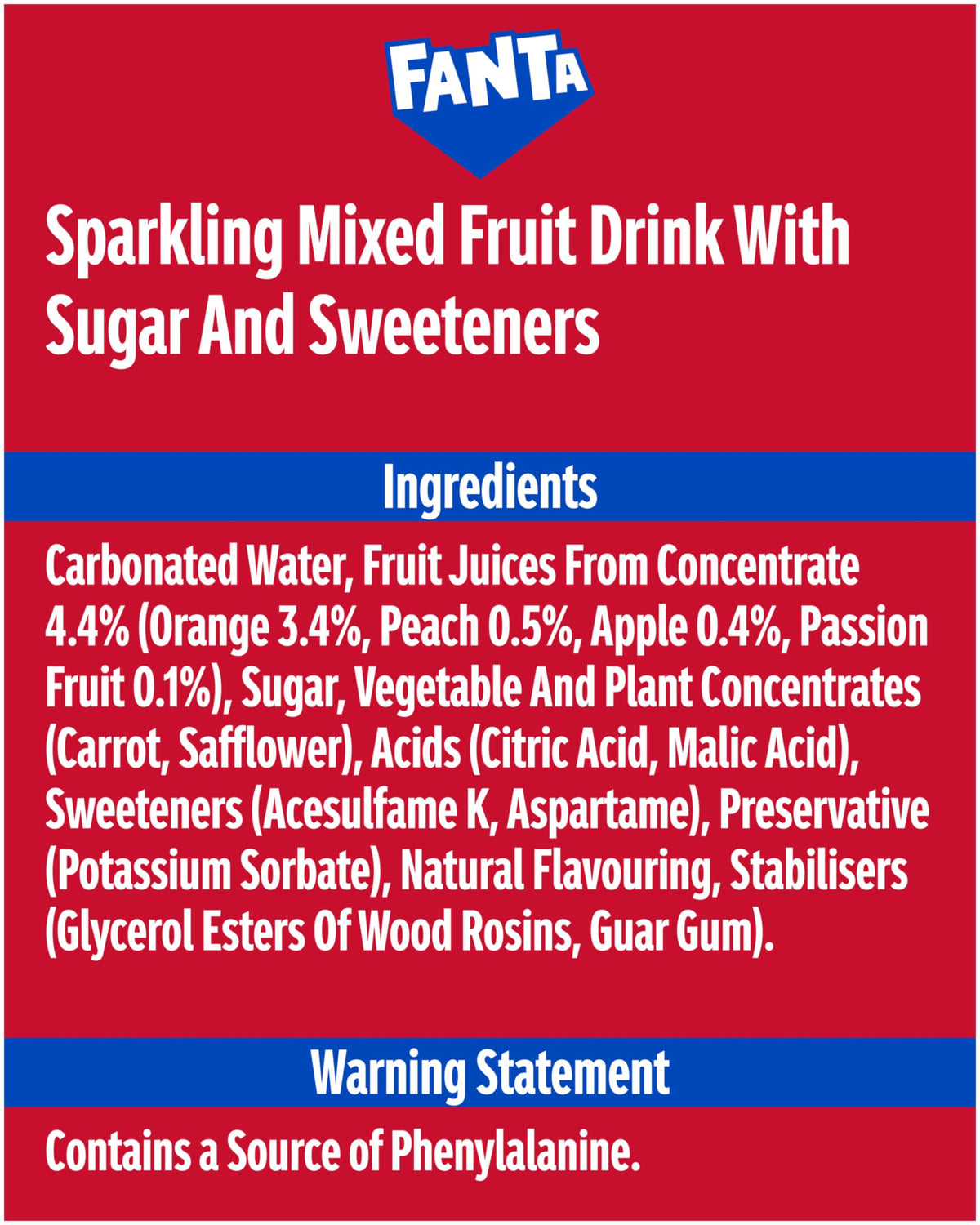 Fanta Fruit Twist Soft Drink Cans, 8 x 330 mL