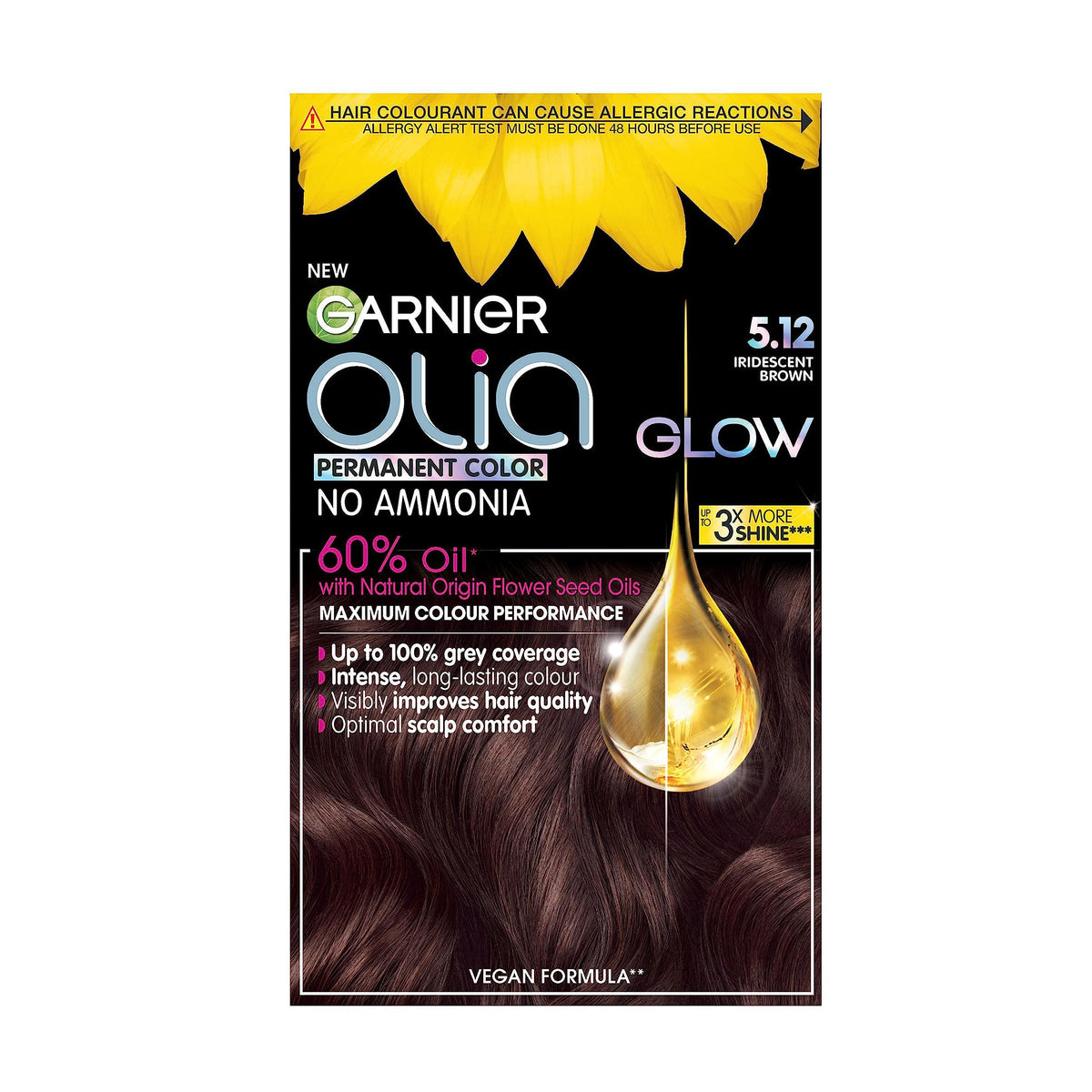 Garnier Olia Luminous Long-Lasting Permanent Hair Colour, 5.0 Brown