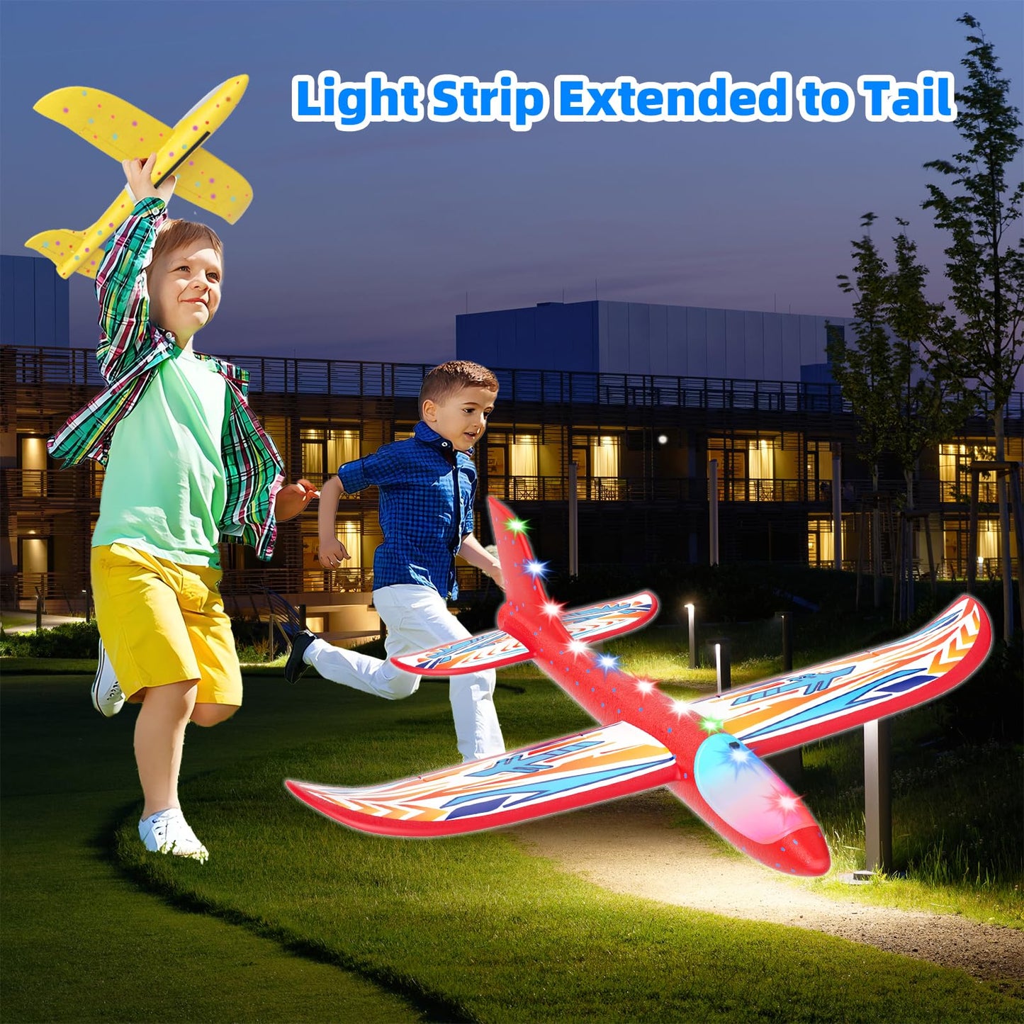 Doloowee Boys Toys for 3 4 5 6 7 8 Years Old, 1 Launcher with 3 Foam Glider Planes, Outdoor Garden Toys Birthday Present Gift for Kids 3 4 5 6 7 8 Year Old