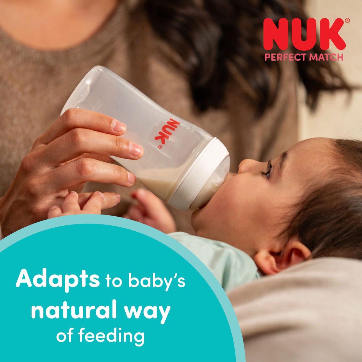 NUK Perfect Match Newborn Baby Bottle Set | 0+ Months | 150ml | Anti Colic Feeding Bottle | PP | Temperature Control Indicator | Rainbow | 4 Count