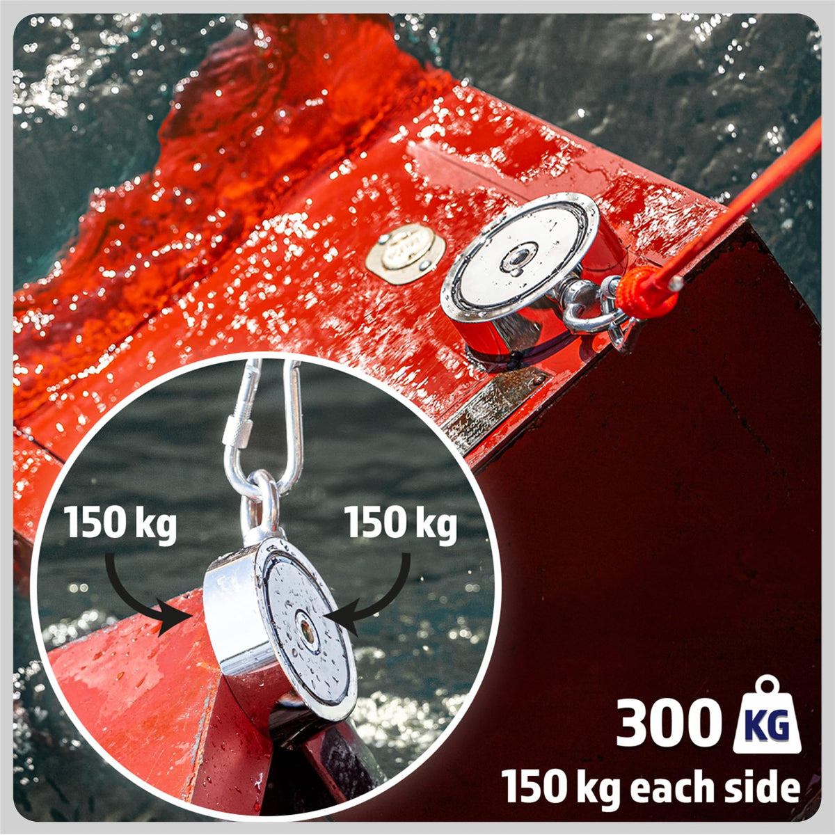 MAGFISHION Magnet Fishing Kit - 700 KG (1600lb) - Ø94mm - Fishing Magnets