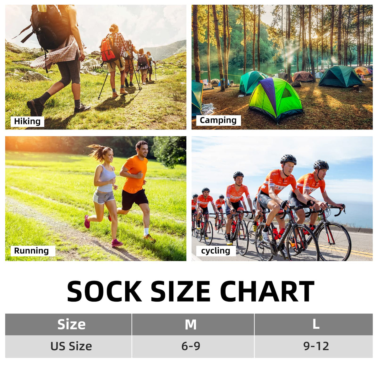 BUDERMMY Mens Socks Cushioned Work Socks Walking Socks Womens Crew Athletic Socks for Outdoor Hiking Trainer Running