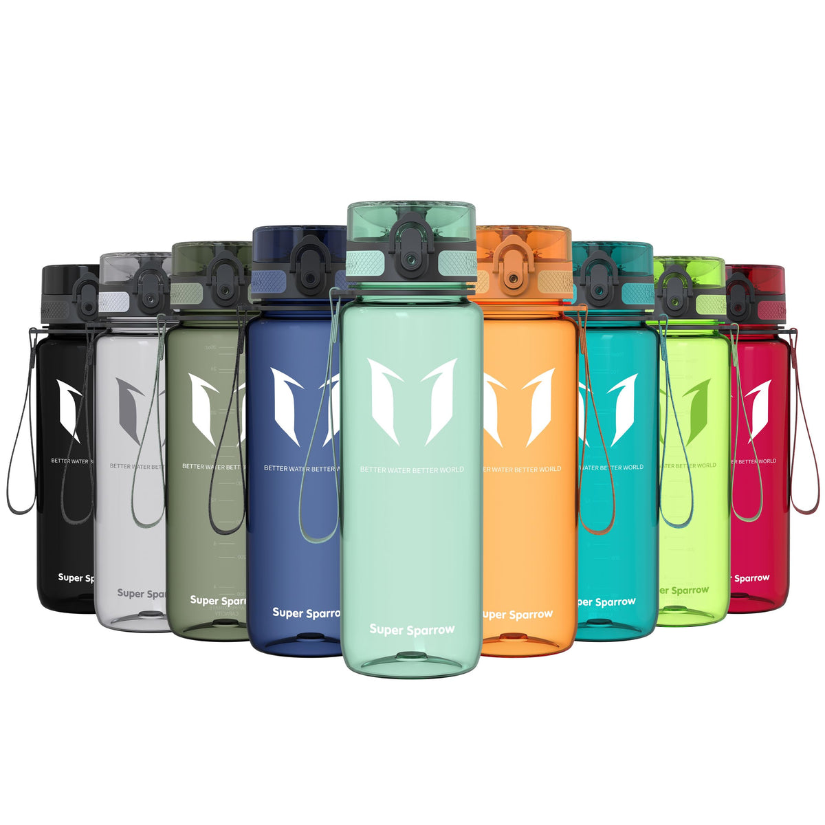 Sparrow Water Bottle 500ml/750ml/1L BPA-Free Tritan Drinks Bottle One-Click