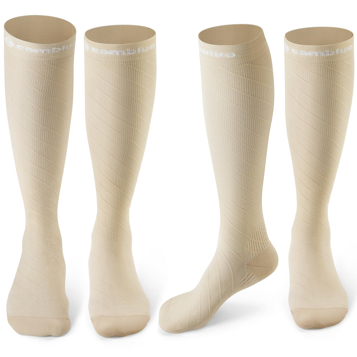 CAMBIVO Compression Socks for Women & Men 2 Pairs, Travel Flight Socks