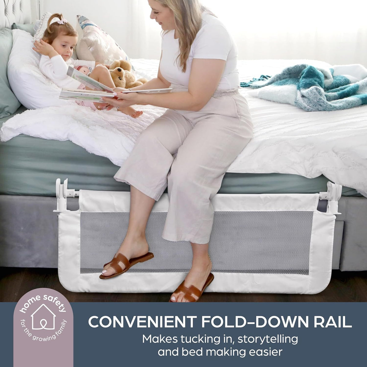 Dreambaby Phoenix Toddler Bed Guard - Foldable & Travel Safety Rail - Suitable for Single, Double and King Size Mattress - Measures 110cm Wide x 45.5cm Tall