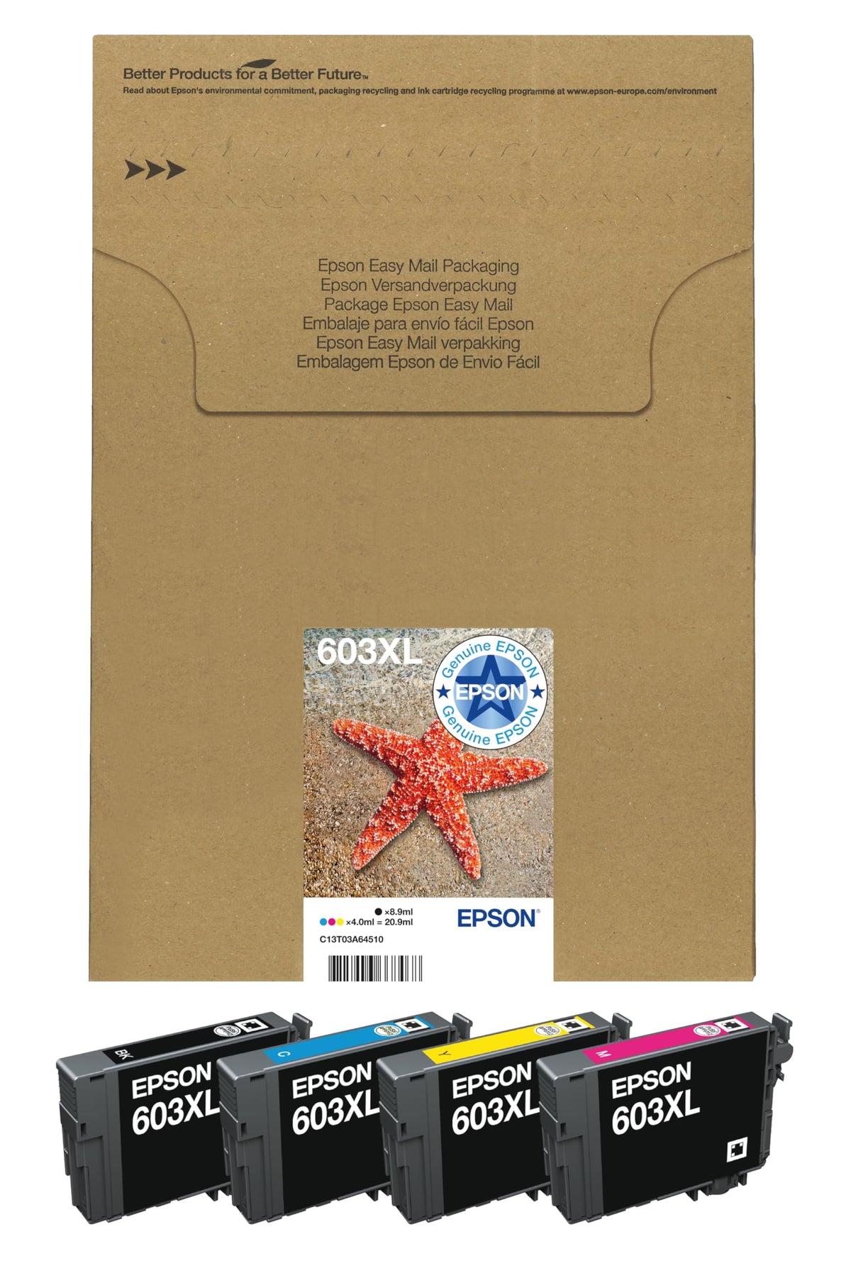 Epson 603 Starfish Genuine , 4-Colours Multipack Ink Cartridges
