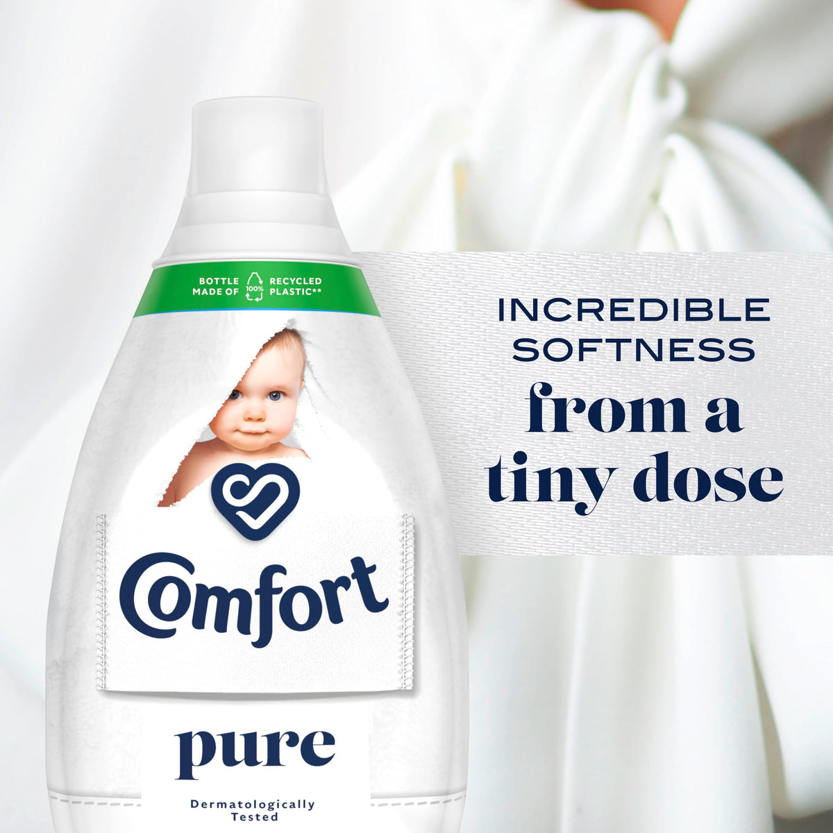 Comfort Pure Sensitive Fabric Conditioner dermatologically tested gentle next to sensitive skin 160 washes (4.8 L)