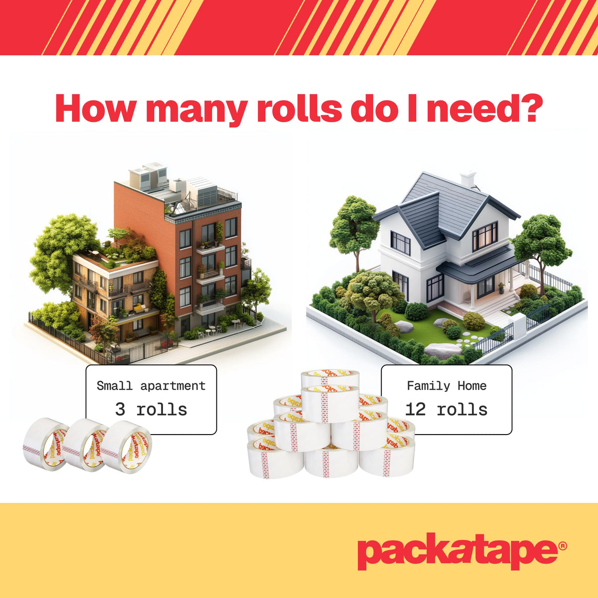 Packatape - 6 Rolls Per Pack 48MM x 66M Brown Packaging Tape for Parcels and Boxes. This 6 rolls pack of Heavy Duty Brown Packing Tape Provides a Strong, Secure and Sticky Seal for your Boxes