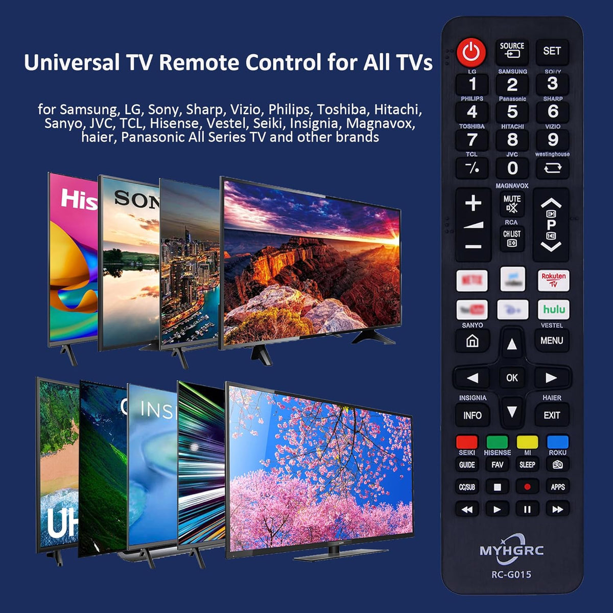 Universal TV Remote Control for LG, Samsung, Sony, Panasonic, Smart TV, Toshiba, Philips, TCL tv remote control universal for All TVs