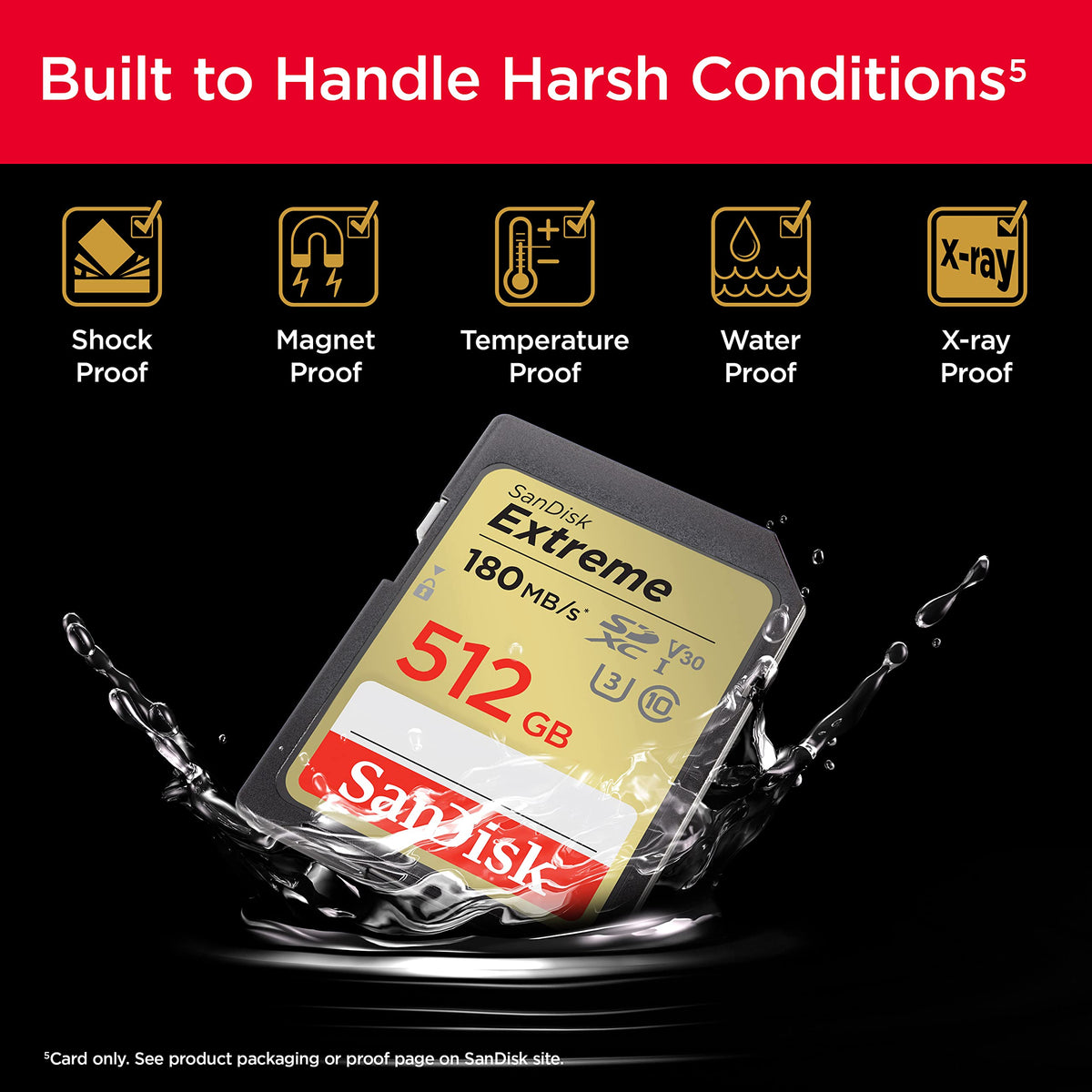 SANDISK Extreme SD Memory Card 128GB, Up to 180MB/s Read Speeds, UHS-I