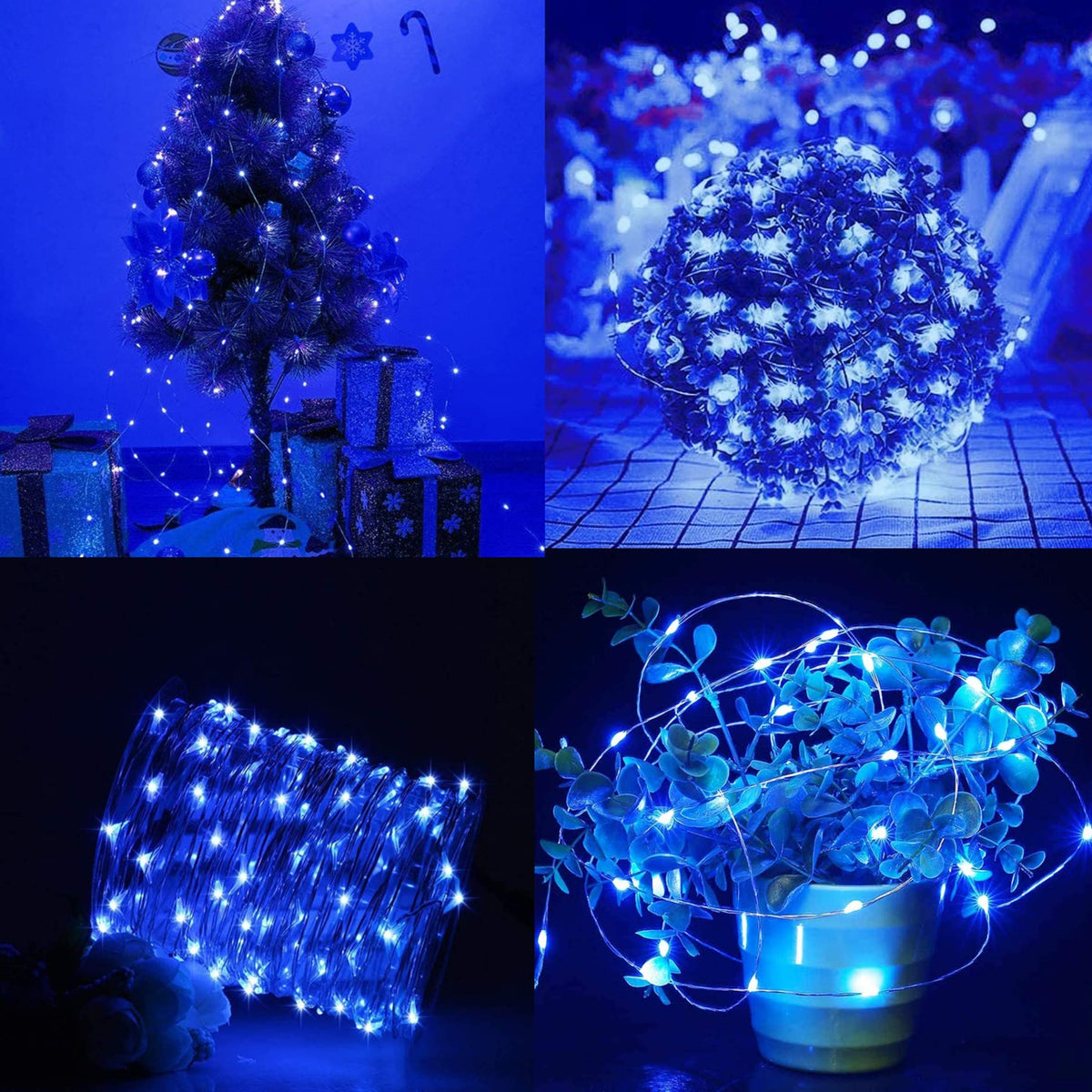 Lezonic 2Pack Solar String Lights Waterproof,12M/40Ft 120LED Garden Lights