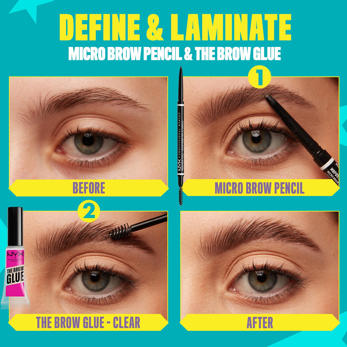NYX Professional Makeup Micro Brow Pencil, Dual Ended Precise: Ash Brown