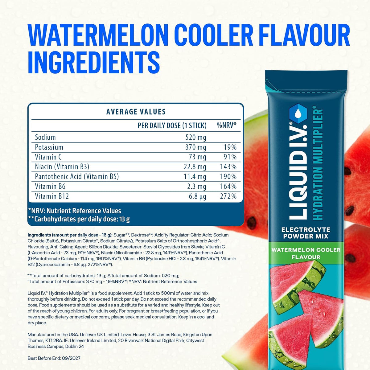 Liquid I.V. Hydration Multiplier Electrolyte Mix, Passion Fruit, 16 Sticks