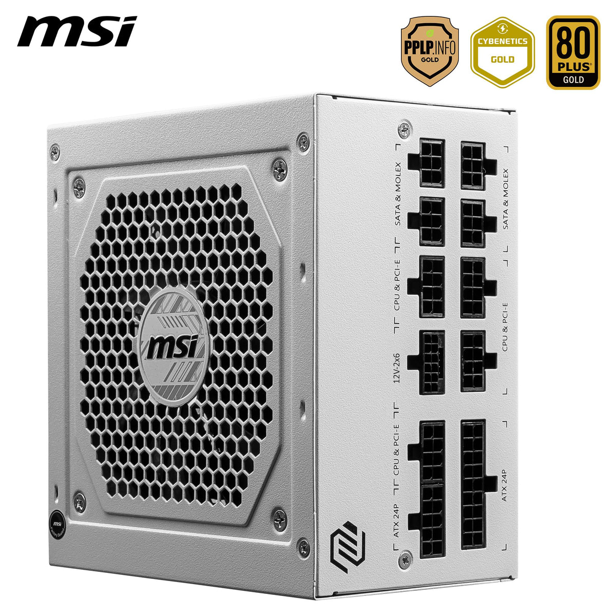 MSI MAG A750GL PCIE5 Power Supply Unit, 750W, 80 Plus Gold, Fully Modular, ATX 3.0, PCIe 5.0 GPU Support, 120mm FDB Fan, Full-Bridge LLC, Flat Black Cables - 7 Year Warranty