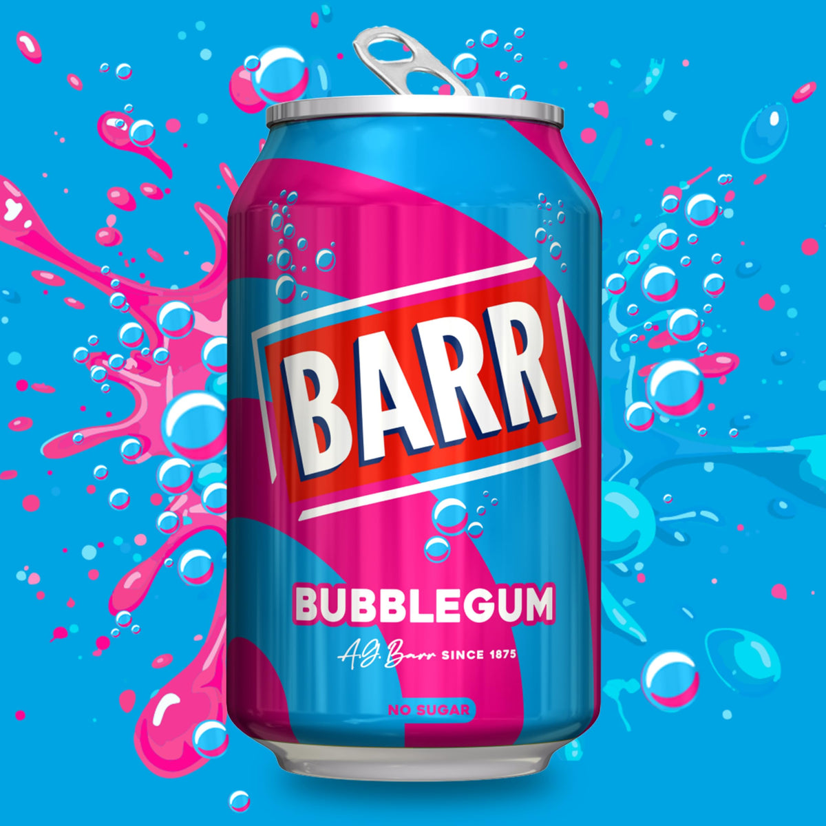Barr Cream Soda Zero Sugar Sparkling Soft Drink, 24 Pack, 330ml Cans