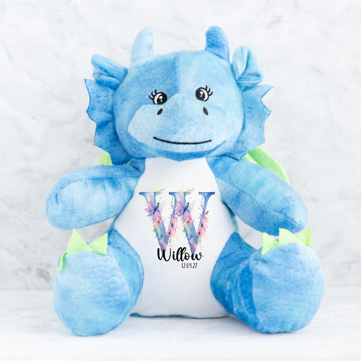 Crafted Memories - Personalised Teddy | Velveteen Bunny Soft Toy | Customisable Name for Newborns | Keepsake for Boys & Girls | Baby Shower Item | Pink Initial | Grey or White, 20-23cm