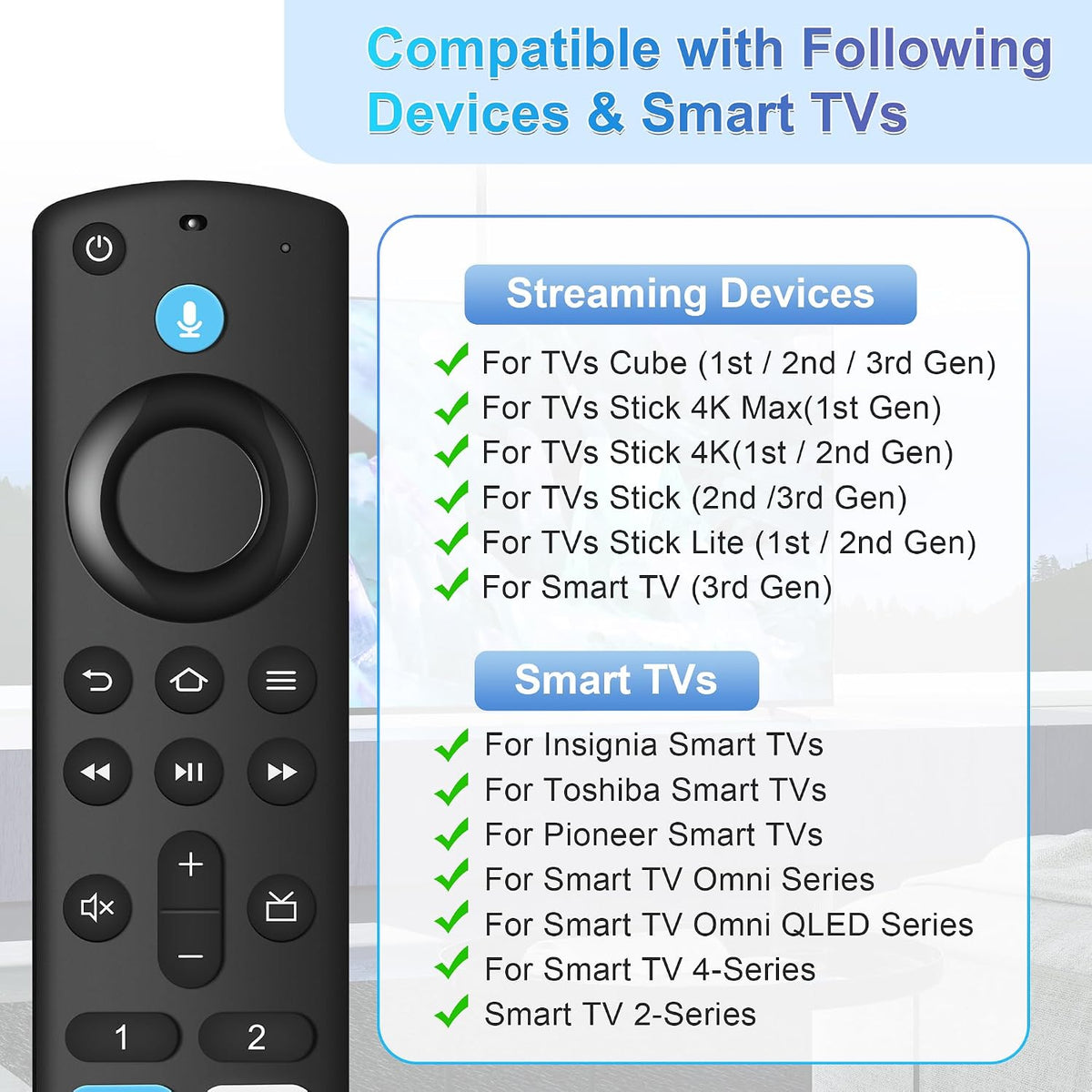 Replacement Remote for All Fire Series,Remote for TV Stick (HD, 4K, 4K Max, Lite),TV Cube,Remote for Hisense, TCL, Insignia, 3rd Gen Fire Smart TVs