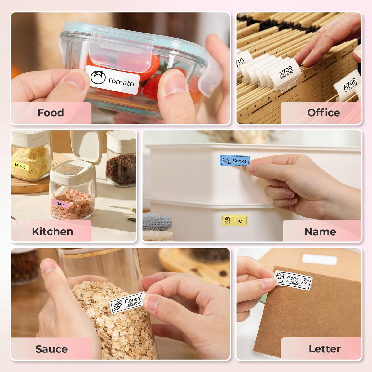Nelko Label Maker P21 Portable Bluetooth Sticker Printer with Tape, Black