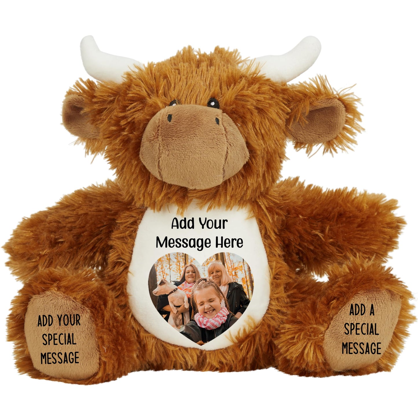 Personalised Photo Teddy Bear – Add Photo on Front & Text on Feet | 28 Styles | Custom Keepsake Gift for Baby, Sympathy, Birthday & More (Brown Teddy Bear)