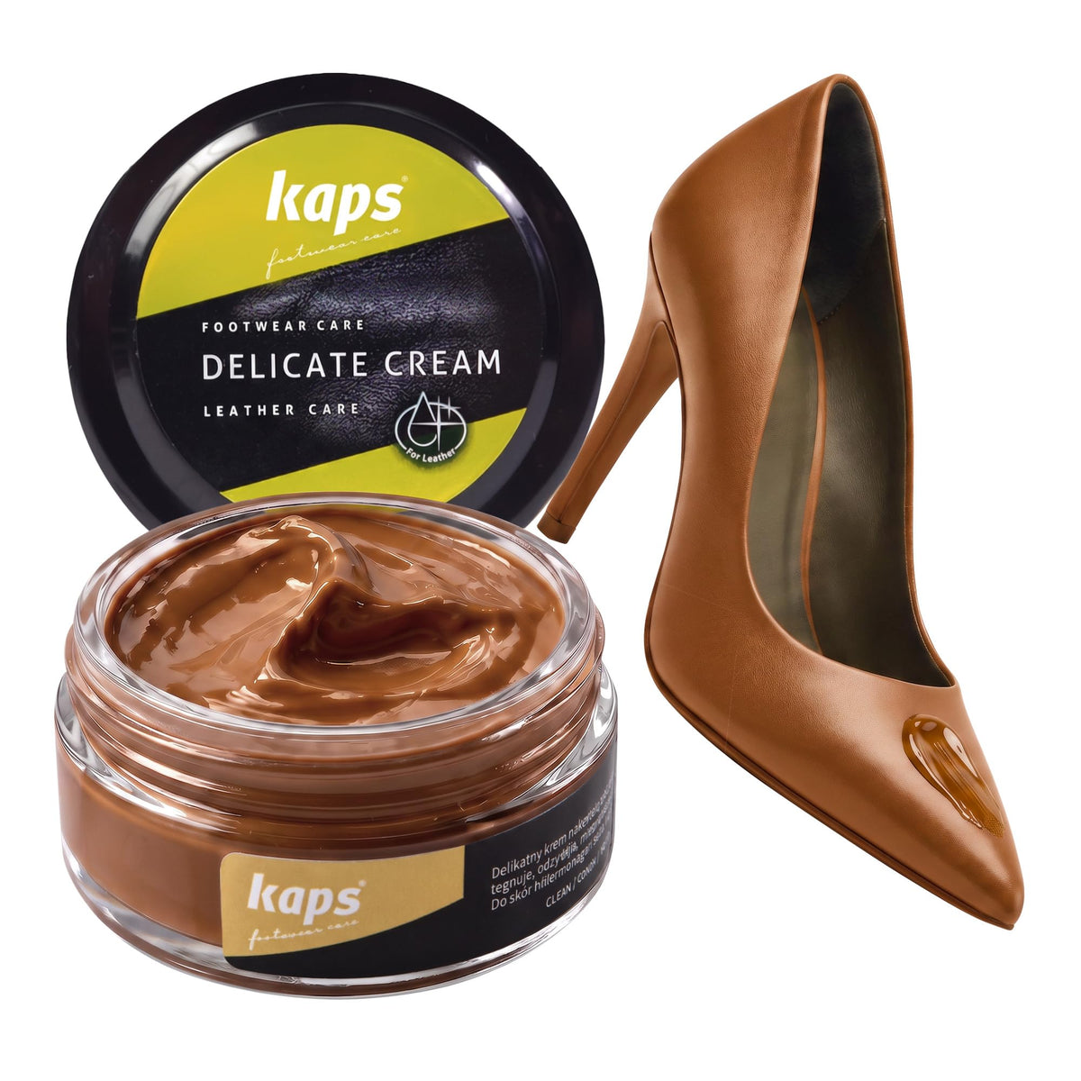 Leather Shoe Cream Polish & Conditioner, Kaps 50ml