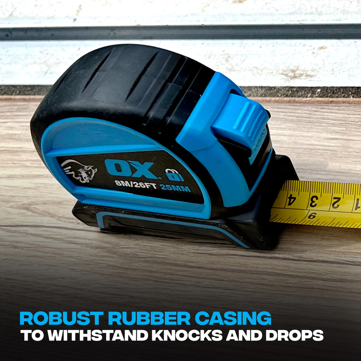 OX Pro Dual Auto Lock Tape Measure Twinpack - 8m, Magnetic End Hook