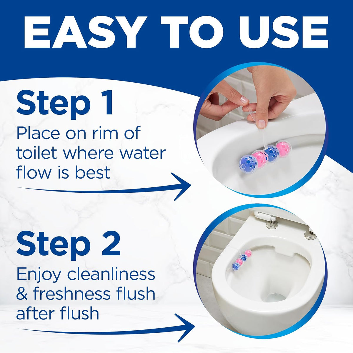 Bloo Power Active Toilet Rim Block & Freshener, Fresh Flowers, Pack of 1
