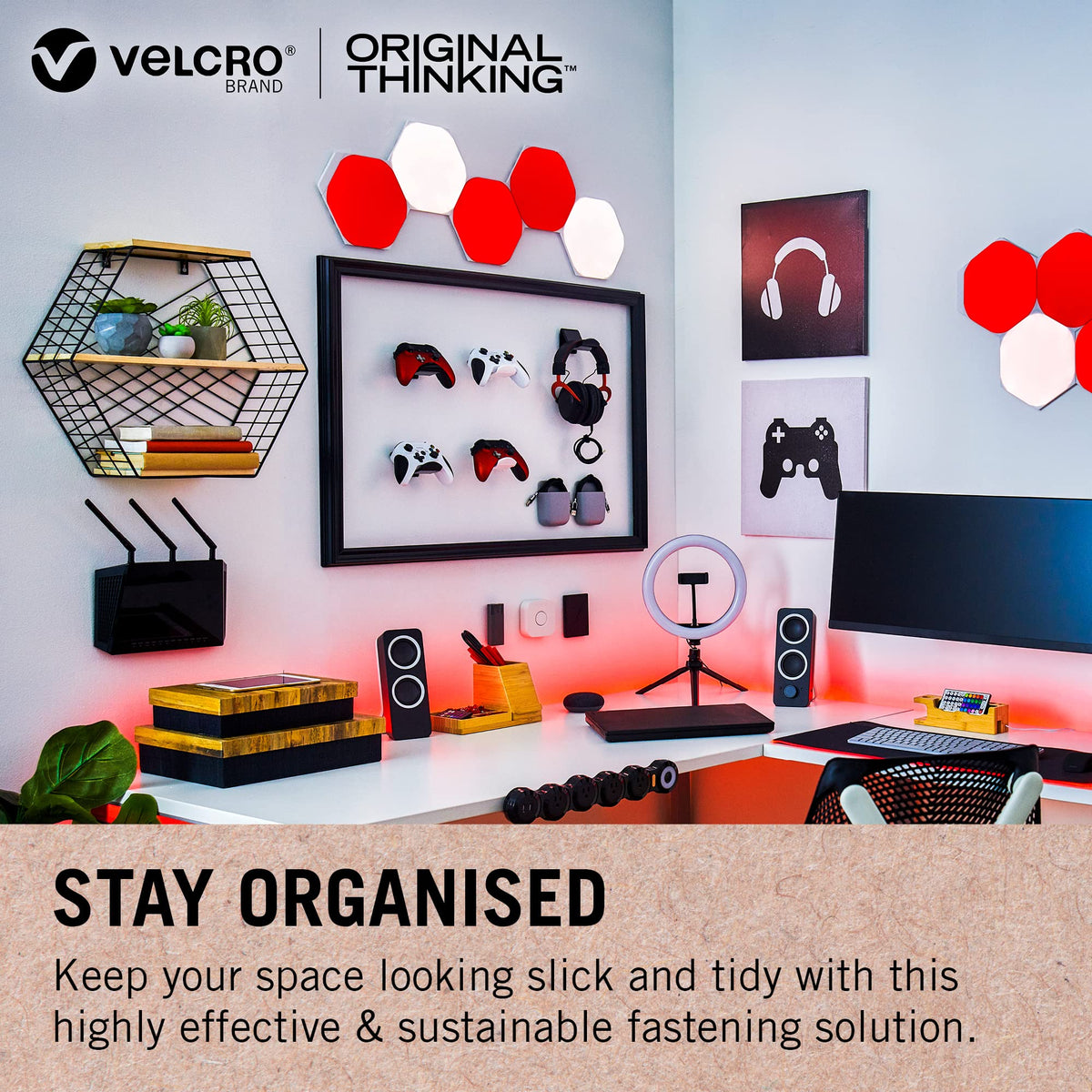 VELCRO Brand VEL60210 - Stick On Hook and Loop Fasteners | Perfect for Home or Office | 20mm x 1m Tape | White
