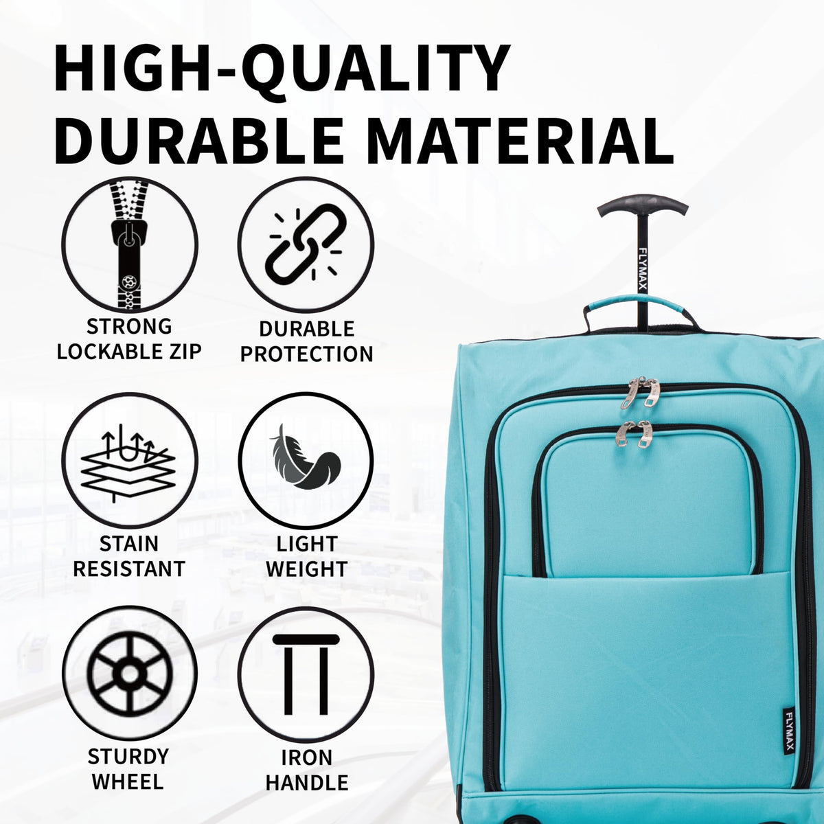 Easyjet 45x36x20 Carry on Suitcase Approved Underseat Cabin Bag Case Lightweight Hand Luggage 1.3kg 33L Black